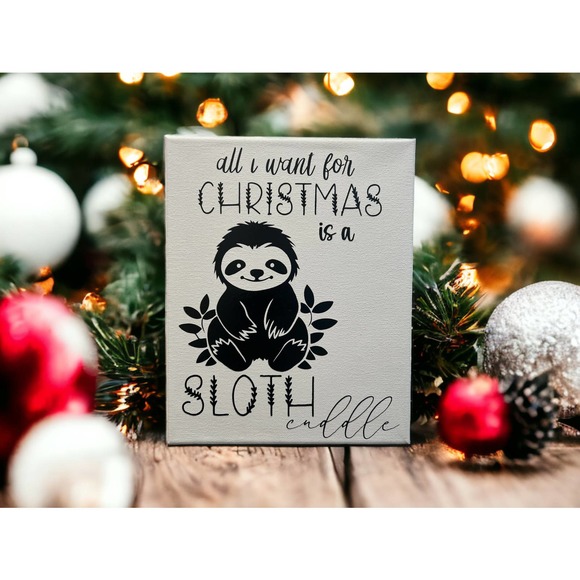 Sloth Cuddle Canvas 8x10 - The Perfect Christmas Gift for Animal Lovers - Picture 5 of 5